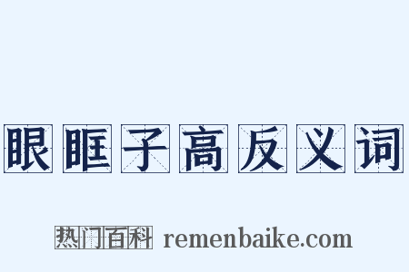 眼眶子高反义词是什么意思的图片